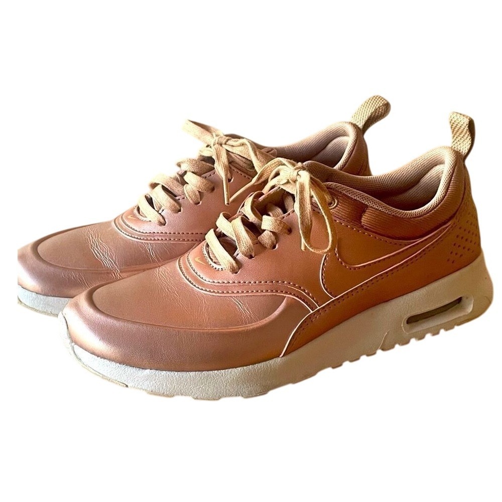NIKE Air Max‎ Thea Size Metallic Blush Pink Sneakers Streetwear YOUTH 6.5 EUC